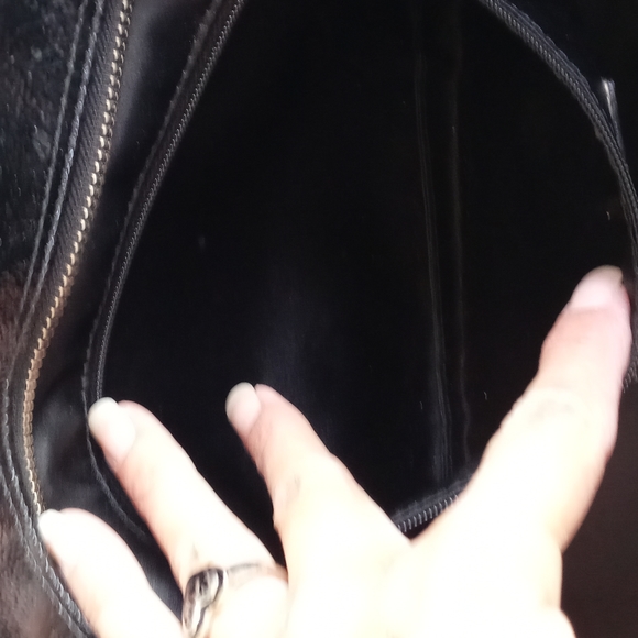 COACH BLACK LEATHER BAG/TOTE WITH WRISTLET - Picture 10 of 16